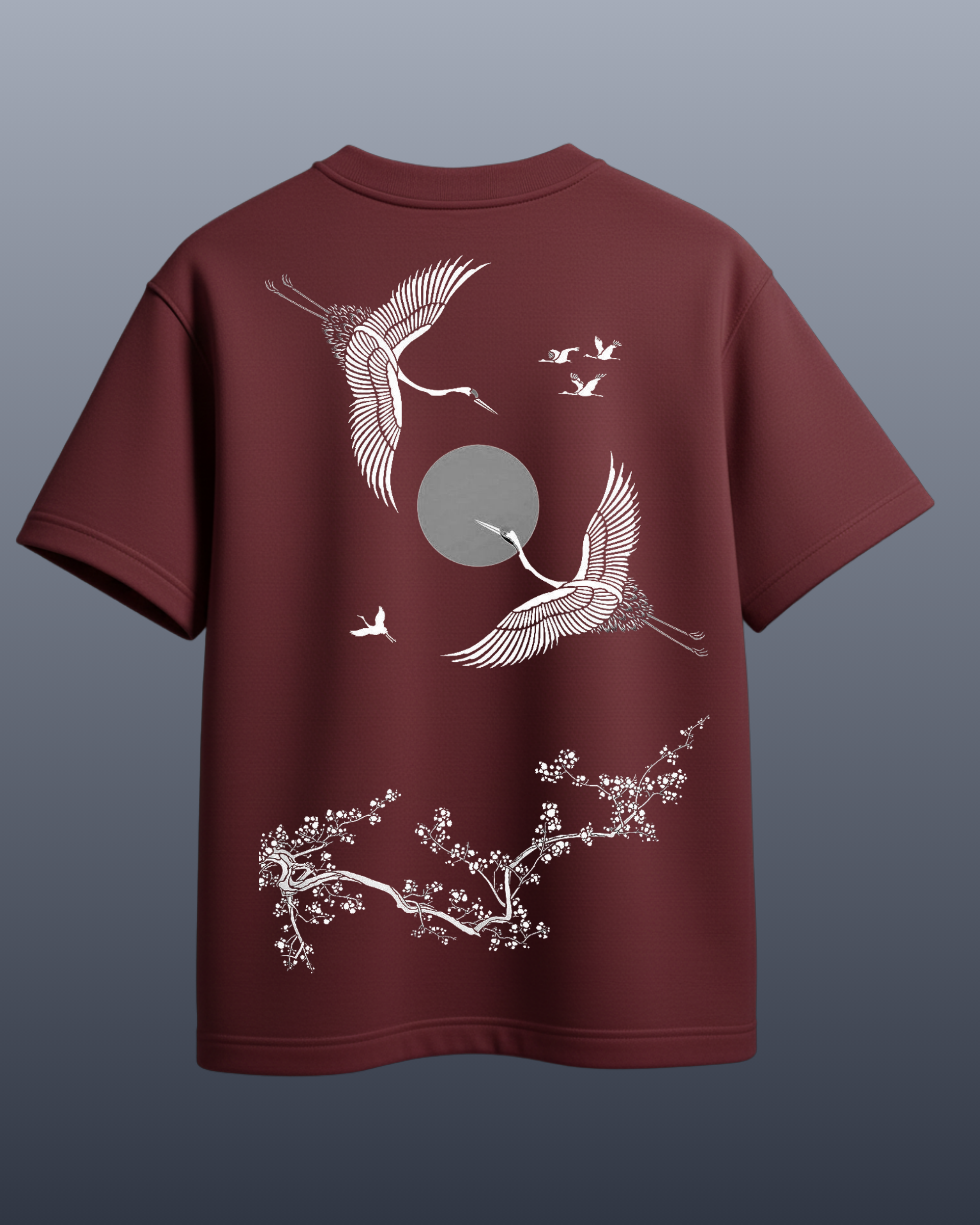 WOLFDEN “FLIGHT BLOOM” Oversized T-Shirt – Maroon Edition