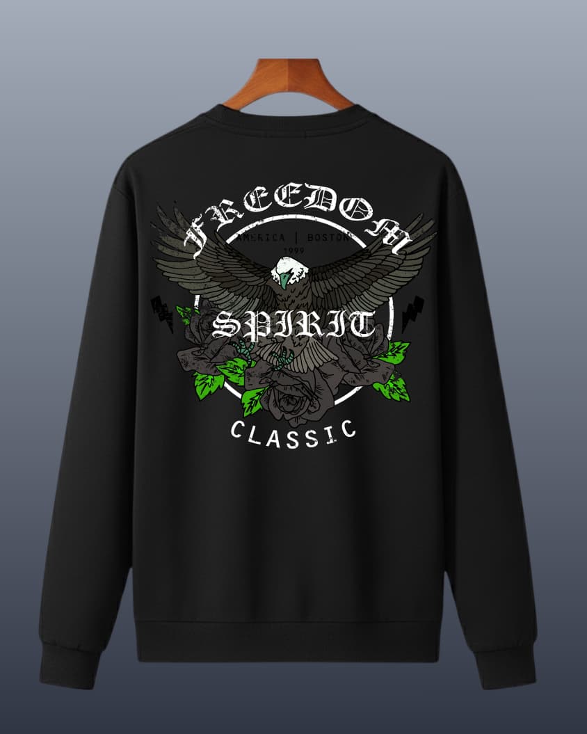 Wolfden Eagle Printed Premium Cotton Sweatshirt.
